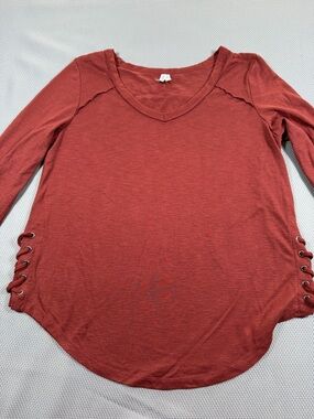 Mudd Girls Y2K Long Sleeve Top With Lace Up Side Detail Size Medium